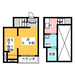 clarte 内田橋 II【2階】の間取り