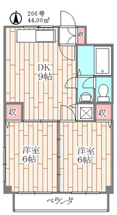 ハイツサングローリア【2階】の間取り