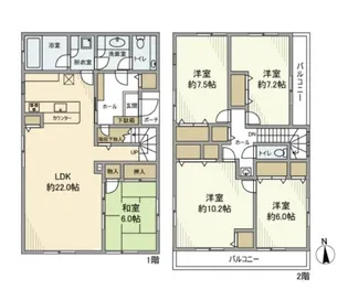 東京都世田谷区代沢2【一戸建】の間取り