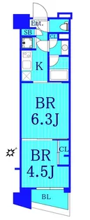 グランドガーラ横浜新子安【11階】の間取り