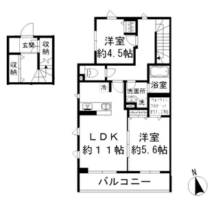 小日向テラスハウス【2階】の間取り
