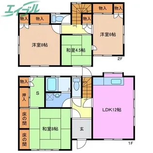 三重県四日市市城西町【一戸建】の間取り