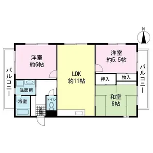 パミール香貫B【3階】の間取り