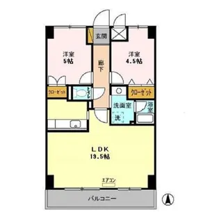 グランディス新八柱【4階】の間取り