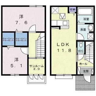 ヴィラ 茅ヶ崎【1階】の間取り
