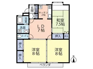 ローレンスパークB棟【1階】の間取り