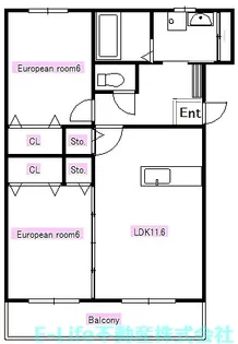 エストシャンブルII【1階】の間取り