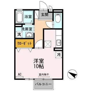 岩輝ハイツ 二号館【1階】の間取り
