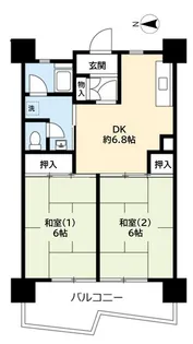 UR武庫川【7階】の間取り