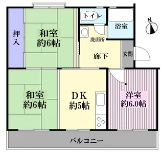 南大和団地 14号棟【5階】の間取り