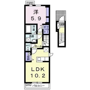 メゾンノワール【2階】の間取り
