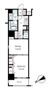 日神デュオステージ浅草三筋【6階】の間取り