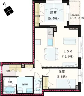 Euphoria中落合(ユーフォリア中落合)【2階】の間取り