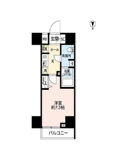 プレール・ドゥーク芝浦【8階】の間取り