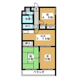 プランドール【4階】の間取り