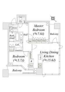 パークコート虎ノ門【14階】の間取り