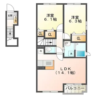 サンリット C【2階】の間取り