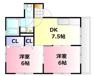 エステート皆実【1階】の間取り