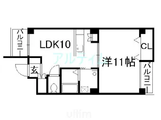 ランディングス錦【2階】の間取り