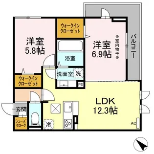 ビューテラス【1階】の間取り
