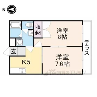 アンプルールブア竜田川【2階】の間取り