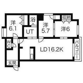 ピュア元町(北26東15)【7階】の間取り