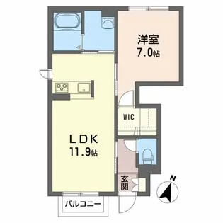 シャローム本町B【1階】の間取り