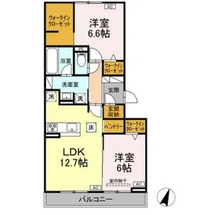GRASS FIELDS SERENA VIII【2階】の間取り