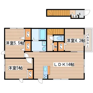 Gelande drei【2階】の間取り