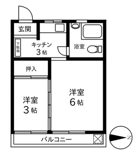 第二西砂川ハイツ【1階】の間取り