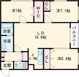 クレールマンション人見【1階】の間取り