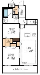 メゾン デラーブル大宮【2階】の間取り