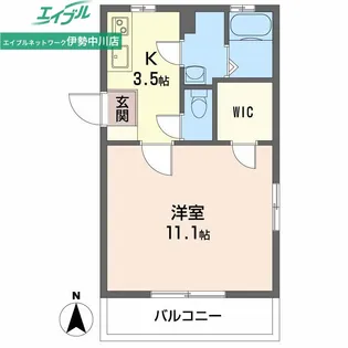 オアシス津【3階】の間取り