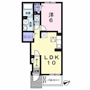 シャン・ド・プレールB【1階】の間取り