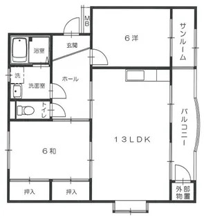 川本マンション【2階】の間取り