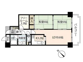 己斐本町コープマンション【2階】の間取り