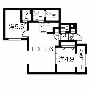 ブランシャールEK琴似【3階】の間取り