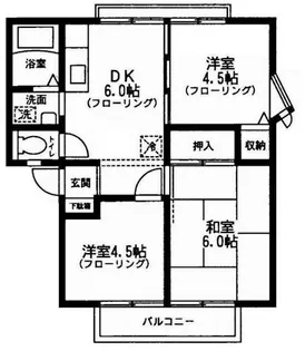 サンライフ岡村A【1階】の間取り