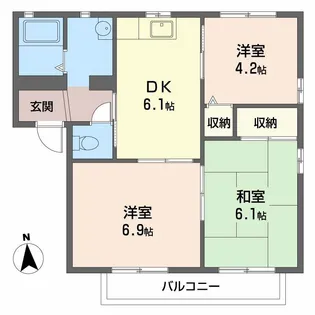 フレグランス立部 A棟【2階】の間取り