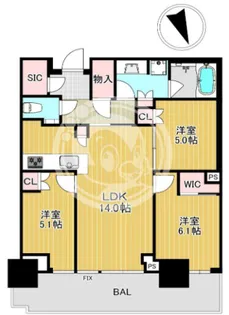 パークタワー勝どきミッド【35階】の間取り