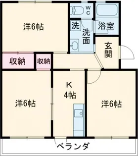サンシャイン新真鍋【2階】の間取り