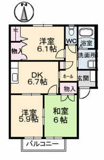 ミーニュ・カーザ A棟【1階】の間取り