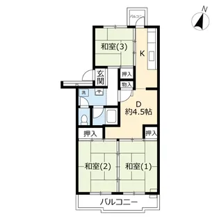 UR霧が丘グリーンタウン【2階】の間取り