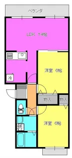 グッドリバーガーデン【1階】の間取り