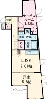 ビバリーホームズ高井戸III【4階】の間取り