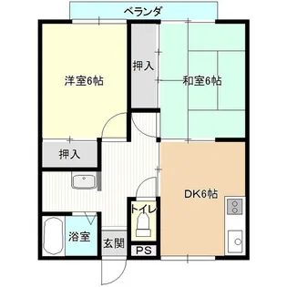 ウエストブルー【2階】の間取り
