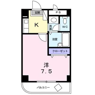 プチメゾン矢田【1階】の間取り