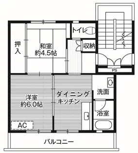 ビレッジハウス石岡1号棟【2階】の間取り