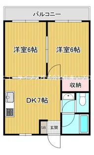 三幸ハイツ【3階】の間取り