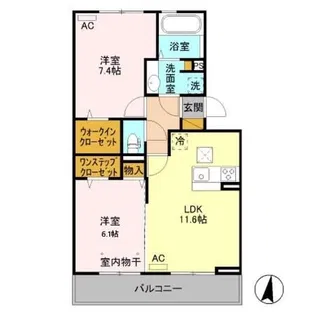 オ・ソレイユ II【1階】の間取り